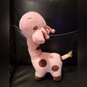 BABY GIRAFFE Pink 10 inch Plush Stuffed Animal Polka Dots Toy Baby Lovey
